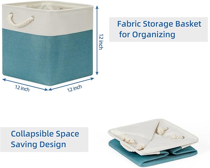 Temary Cubes Storage Baskets 12 Inch Cube Storage Bins for Shelf, Fabric Storage Cubes for Gift Empty Baskets for Home, Colla