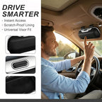 Sun Visor Sunglass Holder for Car, Protective Clip-on Sun Glasses Case for Car, Universal Sunglass Organizer for SUV, Sedan & Truck (Black)