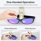 Veharvim Sunglass Holder for Car (2 Pack, One-Handed Operation, Gentle & Secure Hold, Silicone Padded, Universal Fits Sunglass and Car Visor) - Sunglasses Clip for Car Visor (Beige, 2 Pack)