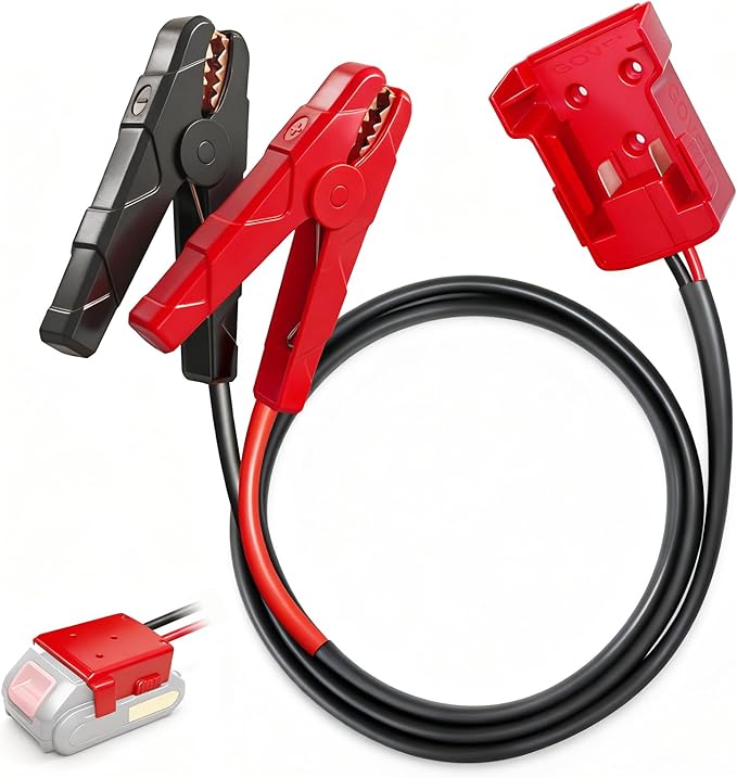 M18 Jumper Cables for Milwaukee 18V Batteries | 2FT 8AWG Booster Cable with Alligator Clips | Jump Start Cars/RVs& Charge Tools | 392°F/200°C Silicone Wire Heat Resistant (Battery Not Included)