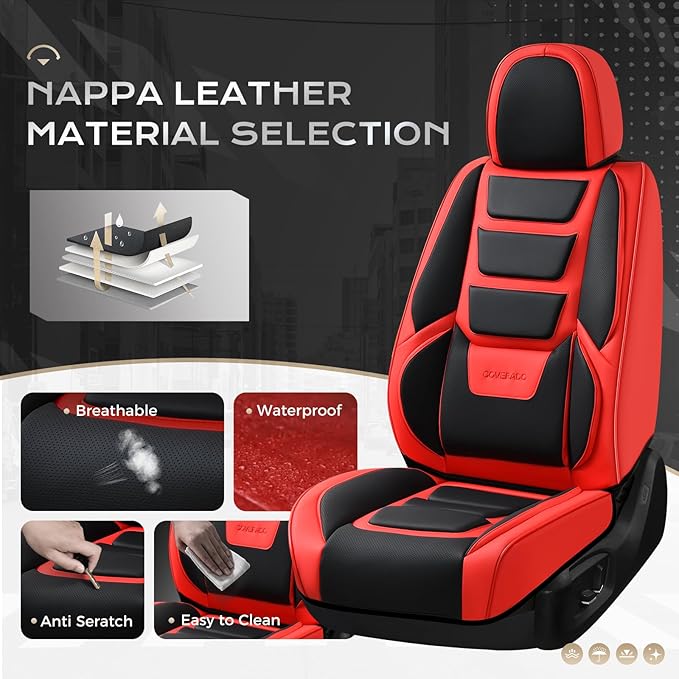 Coverado Car Seat Covers, Front Covers for Cars, Car Seat Cover Front Seats, Automotive Seat Cover, Waterproof, Leather Car S