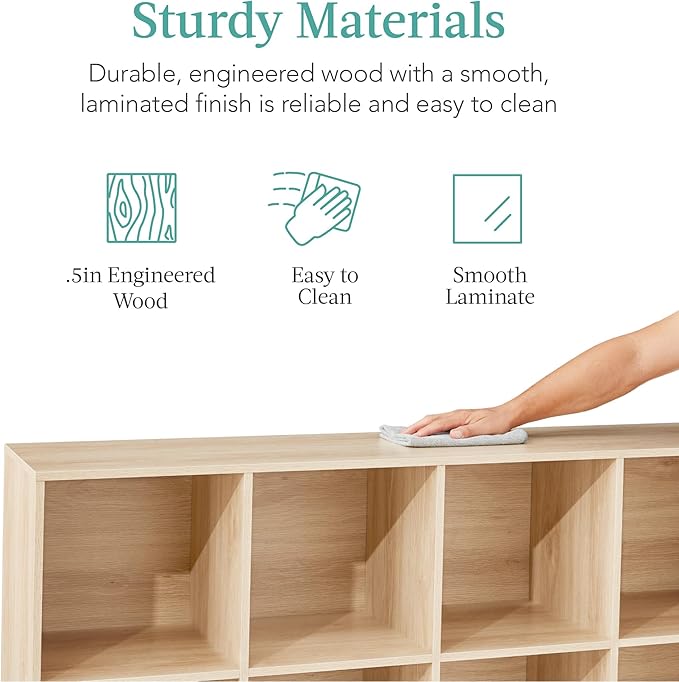 Best Choice Products 8-Cube Storage Organizer, 13.5in Shelf Opening, Bookcase, Display Shelf, Customizable w/ 2 Removable Bac