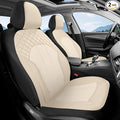 FLORICH Front Seat Covers Leather & Mesh Automotive Seat Protectors 2 Pack Breathable Car Seat Cover Spill-Proof Auto Seat Co