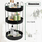 Rotating Makeup Organizer Countertop 3 Tier Lazy Susan Trays Spinning Skincare Perfume Storage for Bathroom Counter Vanity, B