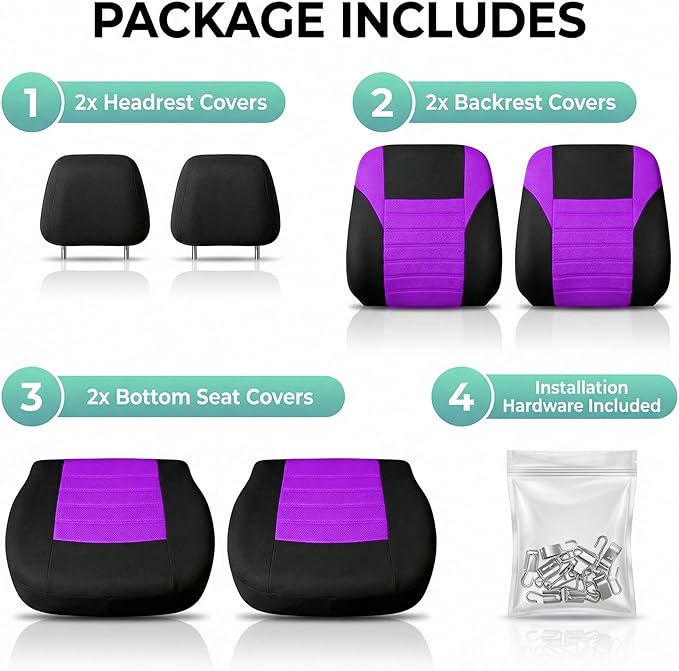 FH Group Automotive Car Seat Covers Front Set Premium 3D Air Mesh Front Seat Covers, Airbag Compatible Universal Fit Interior