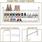 LINZINAR Shoe Rack Long 2 Tier Shoe Storage Organizer Metal Wide Shoe Shelf for Closet Entryway Bedroom 18 Paris Large Capaci