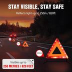 XOOL Warning Triangle, Emergency Warning Triangles for Vehicles, Reflective Triangle, Emergency Warning Reflector Safety Tria