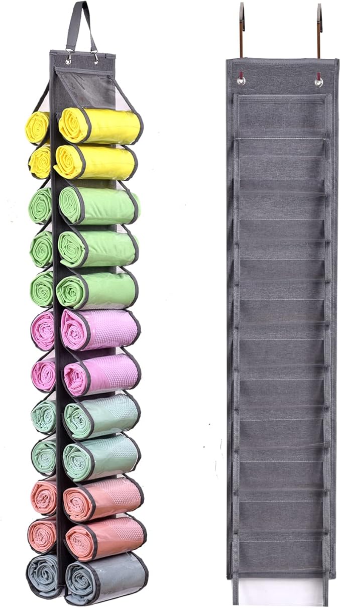 Legging Storage Bag Storage Hanger Can Holds 24 Leggings or Shirts Jeans Compartment Storage Hanger, Foldable Leggings Organi