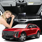 Windshield Sunshade for Cadillac Lyriq 2023-2026 Sun Shade Car Windshield Accessories Technology Upgrade 4 Layers Blocks UV Rays Custom Fit Lyriq 240T Car Window Shades Windshield Keep Cool