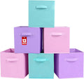 ShellKingdom Foldable Fabric Storage Cubes And Cloth Organizer Drawer For Closet And Toys, 13 X 13 X 13 INCH, 6 Pack (Lavende