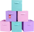 ShellKingdom Foldable Fabric Storage Cubes And Cloth Organizer Drawer For Closet And Toys, 13 X 13 X 13 INCH, 6 Pack (Lavende