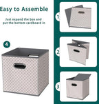Fabric storage bins Cubes, Fabric Cube Organizer with Handle, Foldable Cube Bins for Cloth or Accessary Storage, 11x11x11, Se