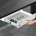 Under Desk Drawer Storage with Lock, 16"x11.8"x3.6", Metal Undermount Table Drawer, Ball Bearing Slides Out Tray Organizer fo