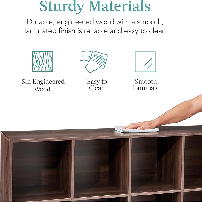 Best Choice Products 8-Cube Storage Organizer, 11in Shelf Opening, Bookcase, Display Shelf, Customizable w/ 3 Removable Back 