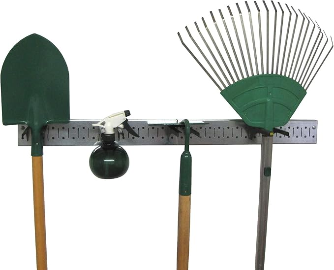 Wall Control Metal Pegboard Strip Garden Tool Organizer Pegboard Rail Kit
