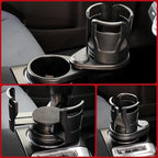 Dual Car Cup Holder Expander with 2.59" Base, 2-in-1 Universal Cup Holder Extender, 16 Cushion Pads for Stability, Expandable