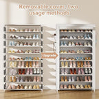 LANTEFUL Shoe Rack with Covers 10 Tier Tall Shoe Rack Organizer Large Capacity Shoe Shelf Storage 40 Pairs Space Saving Free 