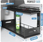 Under Sink Organizer Upgrade To Professional Rails,2-Tier Dual Pull Out Cabinet Storage,Height Adjustable Slide Out Drawers F