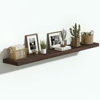 Vivelove Elm Wood Floating Shelves, Wooden Shelves for Wall with Invisible Bracket for Living Room Bedroom Bathroom Office Bo