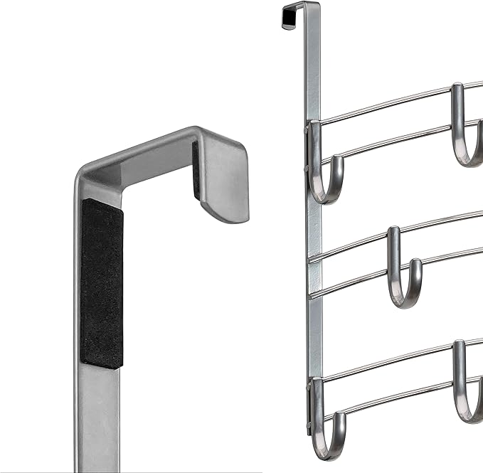 LYNK Professional® Home™ Over Door Hooks Rack - 14 Hook Over Door Hanger - Over Door Towel Rack - Hanging Towels or Clothes -