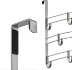 LYNK Professional® Home™ Over Door Hooks Rack - 14 Hook Over Door Hanger - Over Door Towel Rack - Hanging Towels or Clothes -