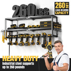 YYR Heavy Duty Power Tool Organizer with Charging Station, Cordless Drill Hanger Storage Rack, Battery Tools Holder Wall Moun