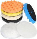 Autolock 6" Buffing Polishing Pads, 7Pcs 6Inch (150mm) Waffle Foam Buffing Pad, Wool Pad Kit for 6 in Backing Plate, Car Polisher Boat Compounding, Polishing and Waxing