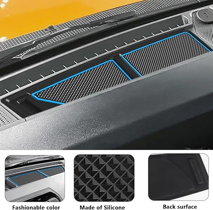 auovo Dash Cover Tray Fit for Ford Bronco Accessories 2026 2025 2021 2022 2023 2024 Anti-Slip Silicone Dashboard Compartments