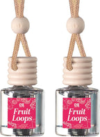 CE CRAFT Car Air Freshener Diffuser, Fruit Loops, 2 Pack Air Deodorizer for Essential Oils, Long Lasting Car Diffuser Bottle,