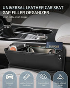 FLORICH Car Seat Gap Filler Organizer, 2-in-1 Seats Gap Filler Organizer and Storages Between Seat Car Gap Filler, Car Organizer Front Seat Universal Fit for Car SUV Truck Black 2 Pack