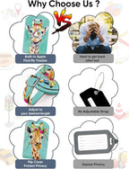 Luggage Tags Built-in Anti-Loss Tracker, Luxury Leather Luggage Tags for Suitcase, Travel Bags, Backpacks, Travel Organizer f
