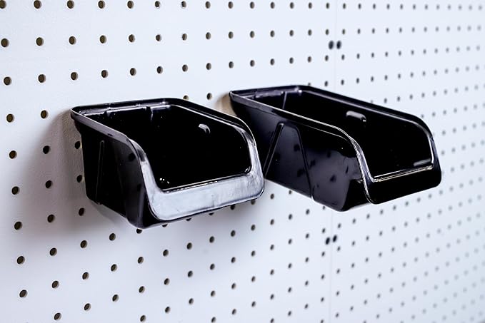 WallPeg Pegboard Bins - 6 Each 7" & 6 Each 5" ORGANIZING Bins - Hooks to Peg Board Panel Organize Hardware Arrange Accessorie
