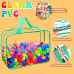 8 Packs 8 Colors Large Toy Storage Bags, Reusable Clear PVC Board Game Storage, Toy Organizers and Storage Bags with Zipper f