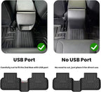 LASFIT Floor Mats for Honda Civic 2022-2025 2026 Sedan Hatchback Si (Include Sport), with&w/o USB Port | for Acura Integra 2023-2026, All Weather Car Floor Liners, 1st & 2nd Row, Black