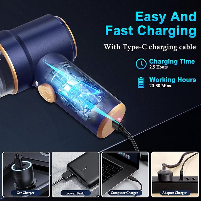 KMM Handheld Car Vacuum Cleaner, 9000Pa Vacuum Cleaner and Air Duster, 120W High Power Hand Held Vacuum with LED Light and Mu