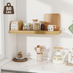 Fun Memories Deep Floating Shelves, 32W x 12D Oak Wall Shelves, 32 Long Rustic Wood Wide Storage Shelves for Bedroom, Kitchen