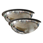 2 Pcs 12" Acrylic Half Dome Convex Traffic Safety Mirror – 180 Degree Driveway & Warehouse Blind Spot Security Mirror for Retail Stores, Parking Garages, Schools, and Hospitals (2, 12 Inch)