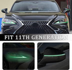 TOMALL 2 Pair Headlight Daytime Running Light Rearview Mirror Light Vinyl Films Smoke Tint Compatible with Lexus 2018-2020 Light Transmission Tint Wrap Exterior Sticker Decorations Trim (Green)