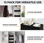 Criusia Closet Drawer Organizer Clothes, 15 Pack Dresser Organizer for Baby Clothes, Fabric Drawer Dividers for Nursery Bedro