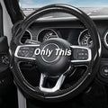 3-Piece Carbon Fiber Steering Wheel Cover, Custom Fit for Jeep Wrangler 2018-2026 Gladiator 2020-2026,Quick Install Ultra-Thin & Non-Slip,Interior Car Accessories for Men Women(Gloss Black)