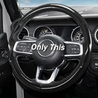 3-Piece Carbon Fiber Steering Wheel Cover, Custom Fit for Jeep Wrangler 2018-2026 Gladiator 2020-2026,Quick Install Ultra-Thin & Non-Slip,Interior Car Accessories for Men Women(Gloss Black)