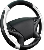 CAR PASS Line Rider Microfiber Leather Sporty Steering Wheel Cover Universal Fits for 95% Truck,SUV,Cars,14.5-15inch Anti-Sli