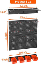 TORACK Garage Metal Pegboard with Accessories, Tools Organizer Peg Board with Pegboard Hooks, Wall Mounted Bins, Tool Storage