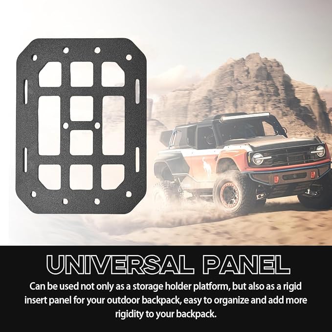 Car Rigid MOLLE Panel, Headrest Rigid Panel Tactical Gear Holder MOLLE EDC Organizer, Modular Storage Pouch Headrest ABS Truck Mount Panel, Universal Car Accessories