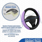 Skechers Steering Wheel Cover, Memory Foam Car Steering Wheel Cover,14.5-15inch Anti-Slip Safety Comfortable Desgin, Universa