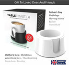 HIT PRODUCTS TableCoaster - Original Anti-Spill Table and Desk Cup Holder, Glacier White - RV and Boat Drink Holder, A Tip-Pr