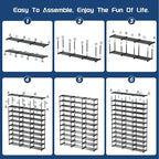 Mavivegue 3 Row 12 Tiers Shoe Rack, Large Storage Space, Metal Shoe Rack Organizer for Entryway, Closet, Bedroom, Garage,Blac
