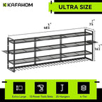 KAFAHOM Large Power Tool Organizer Wall Mount-13 Drill Holder for Garage,4 Layer Power Tool Rack,Tool Organizer and Storage w