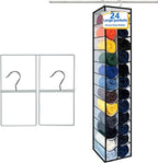 Closet Organization, 24 Section Hanging Closet Organizer, Space Saving, College Dorm Essentials, Heavy Duty Hooks Up to 45 Po