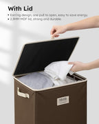 SOLEDI Laundry Hamper with Lid 100L Large & Tall Collapsible Laundry Basket, Clothes Hamper with Bag Removable Easy to Carry,